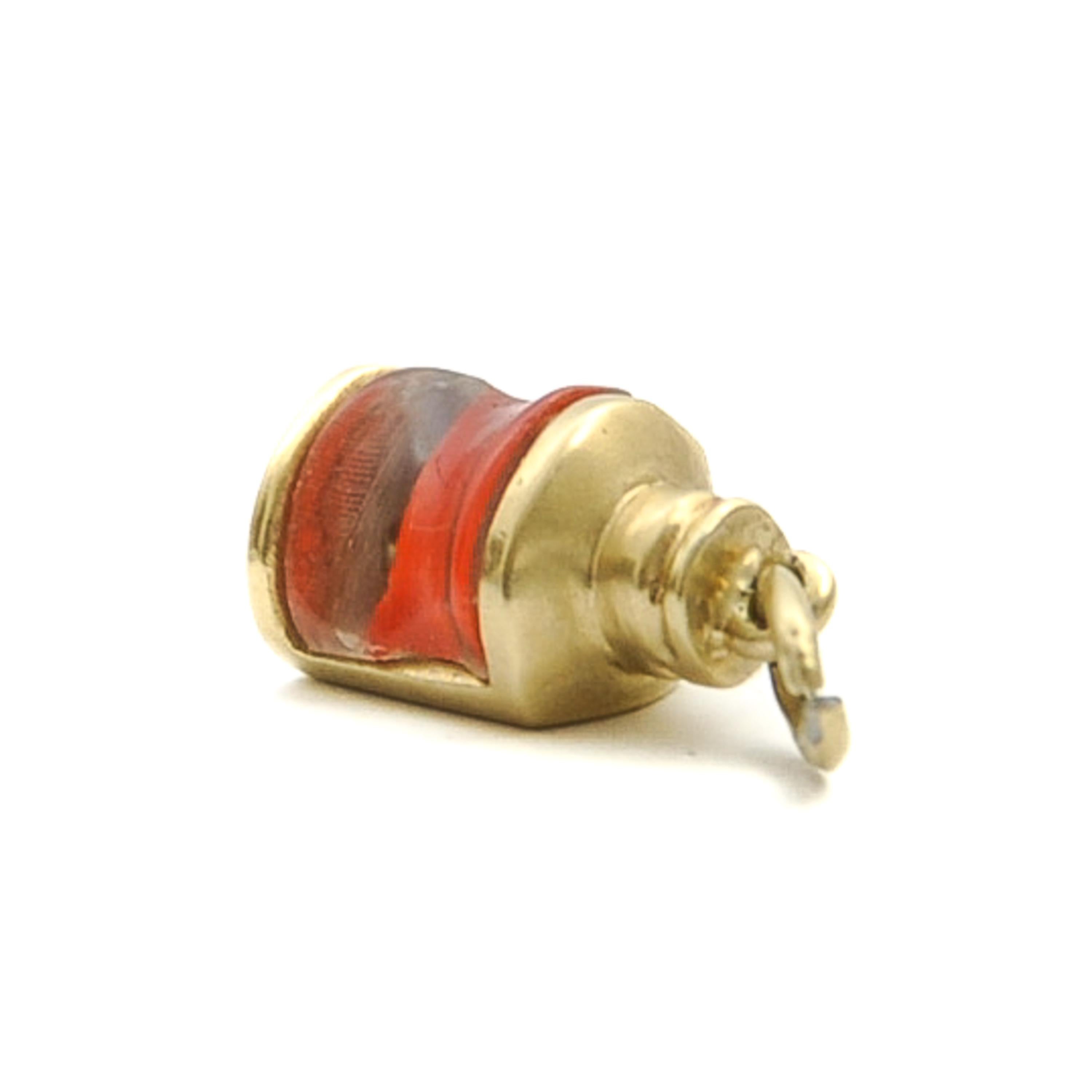 Vintage 14K Gold Lantern Charm Pendant For Sale 3