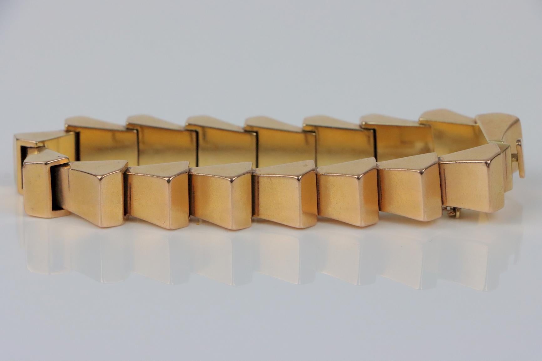 Pulsera de eslabones vintage de oro de 14 quilates 1