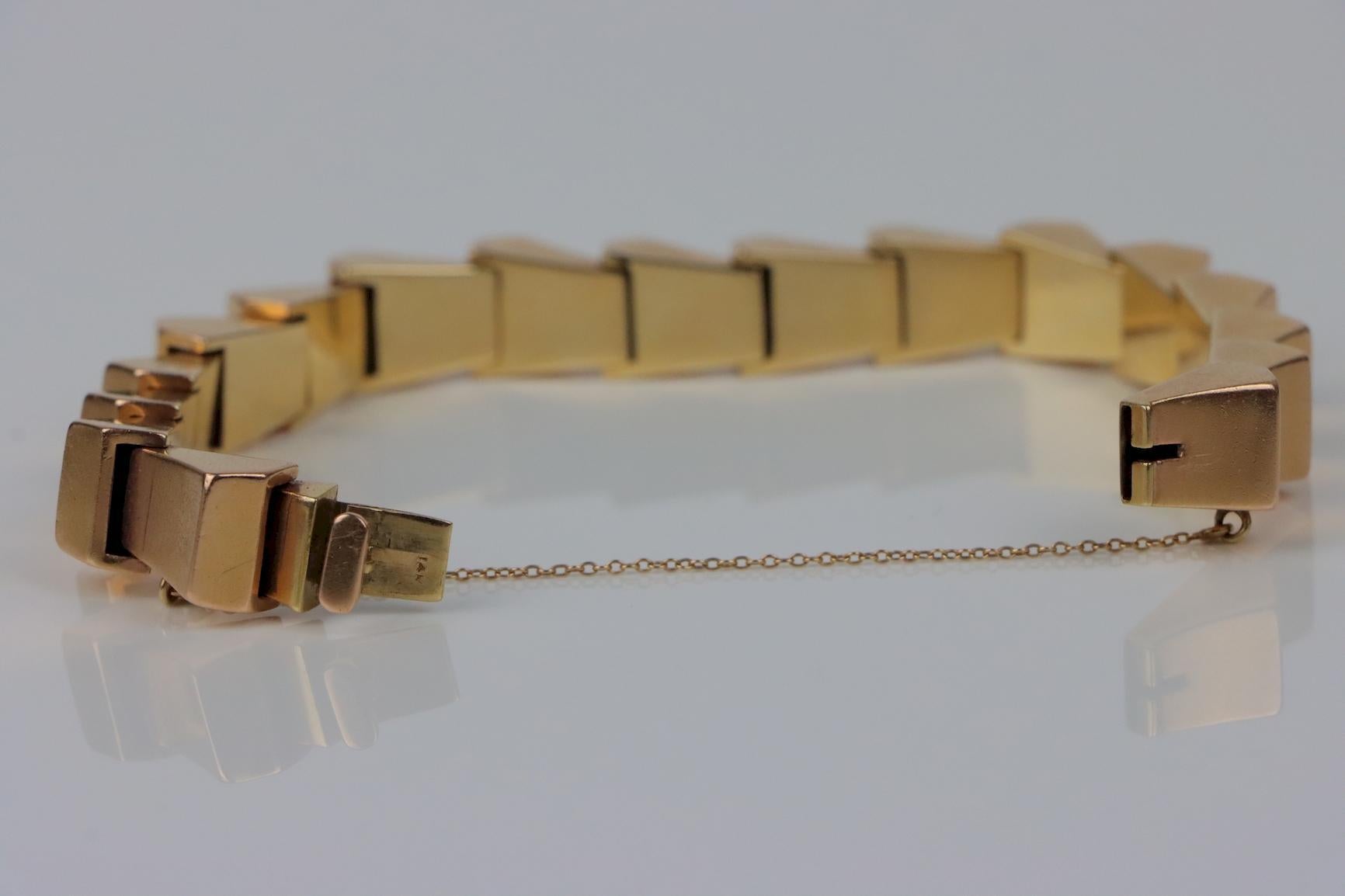 Pulsera de eslabones vintage de oro de 14 quilates 3