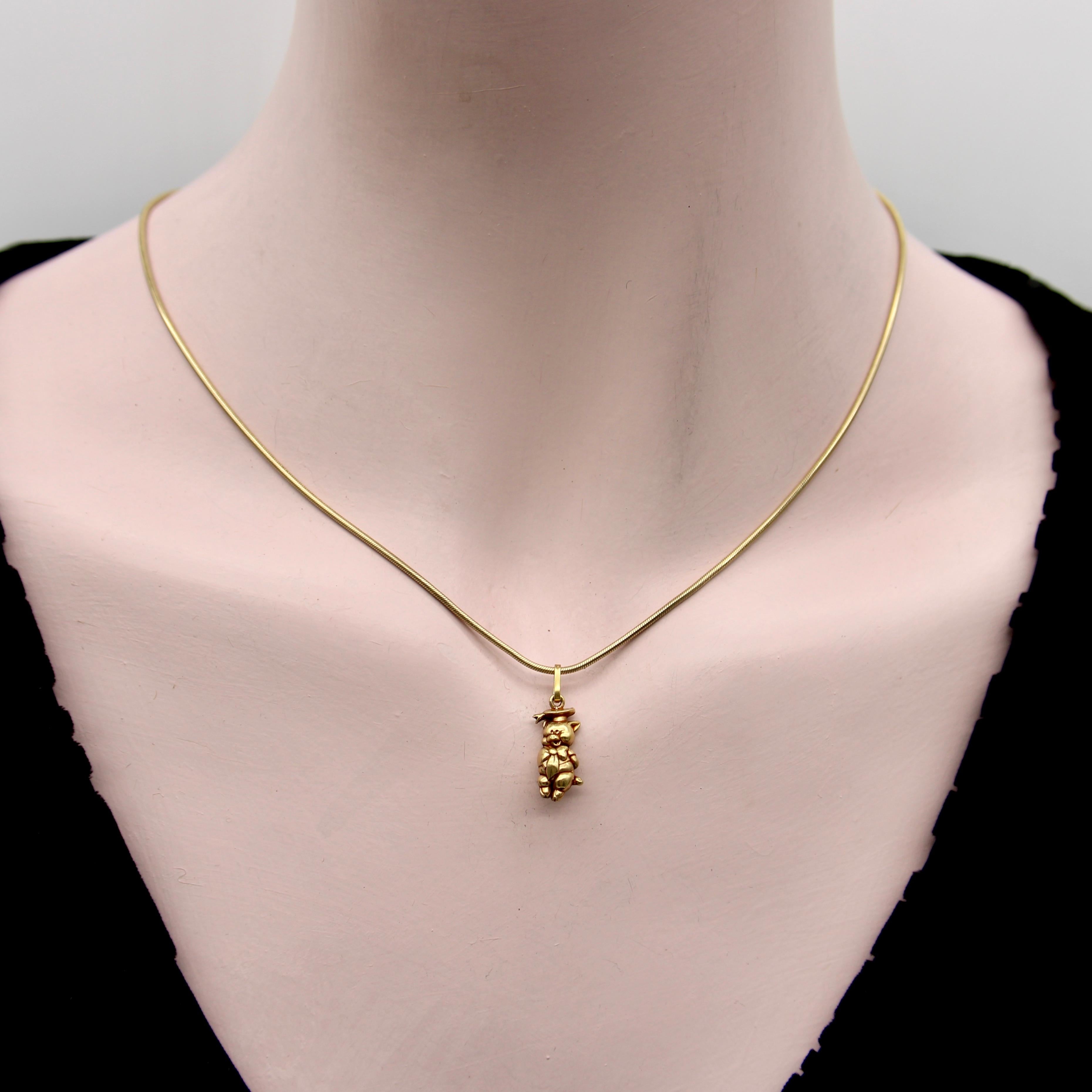 Charm d'epoca in oro 14K Loony Toons A. Cicero Pig in vendita 2