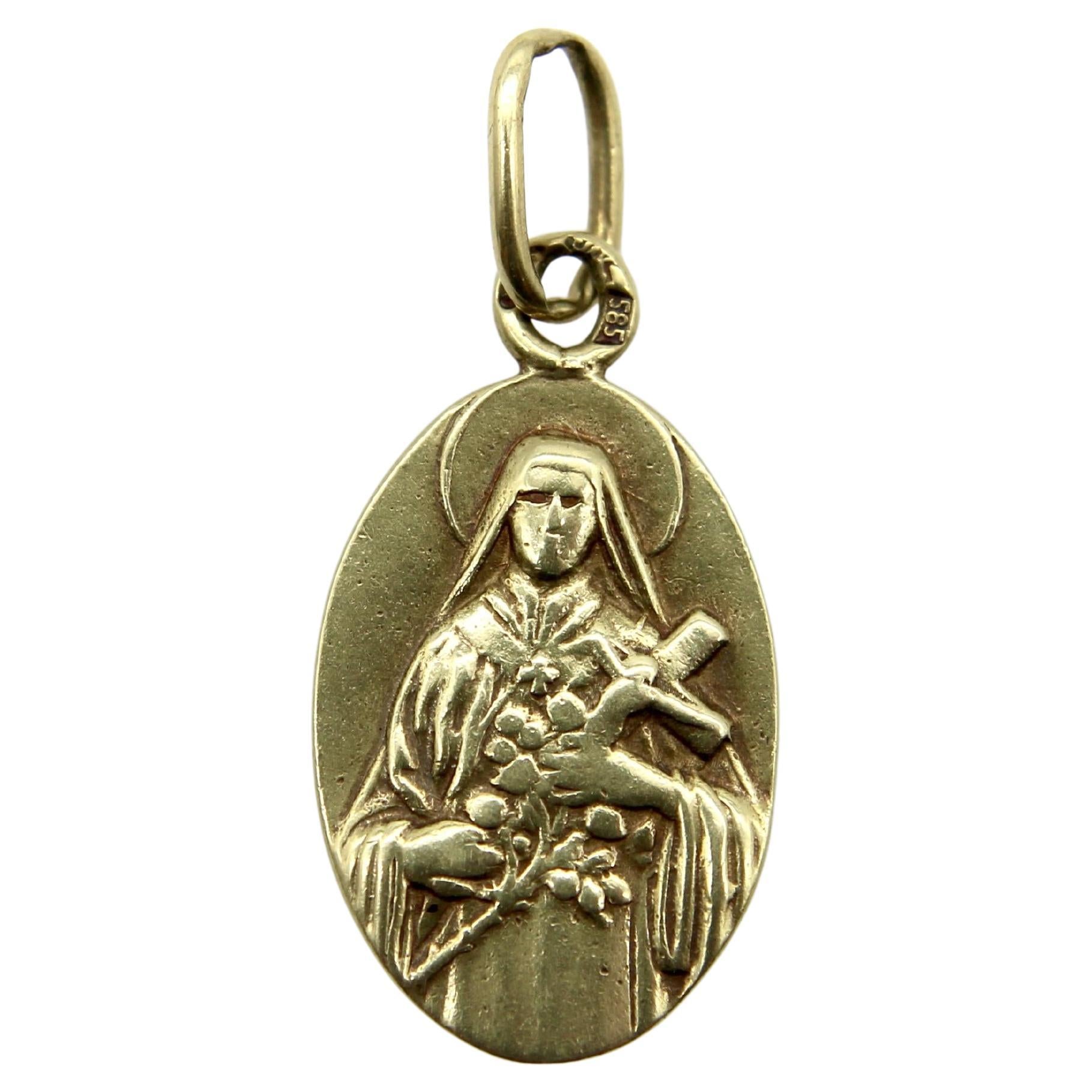 14 Karat Gold Mary Mother of God Vintage-Anhänger