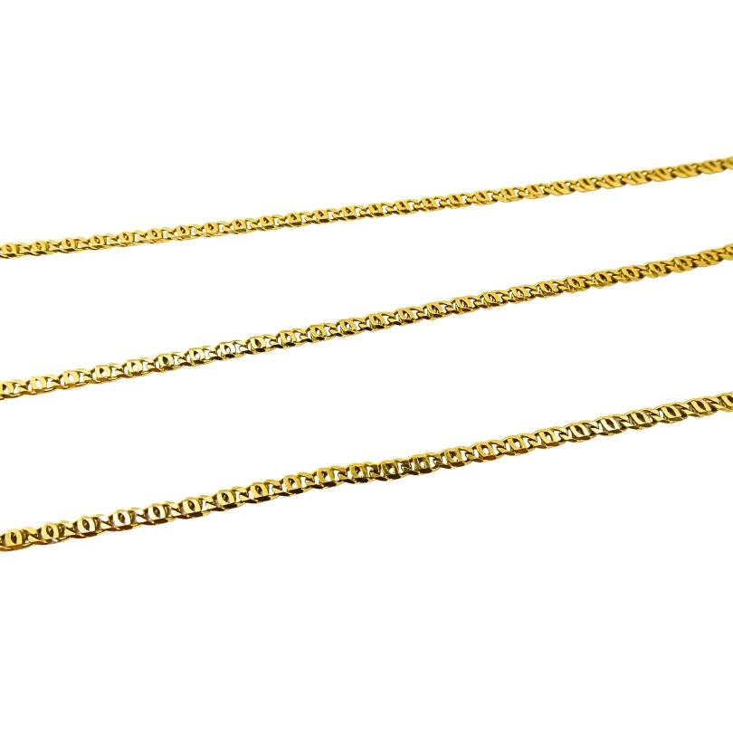 Ciondolo mascherato d'epoca in oro 14k Collana a catena in oro 18k in vendita 1