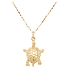 Vintage 14K Gold Moving Turtle or Tortoise Charm for a Bracelet