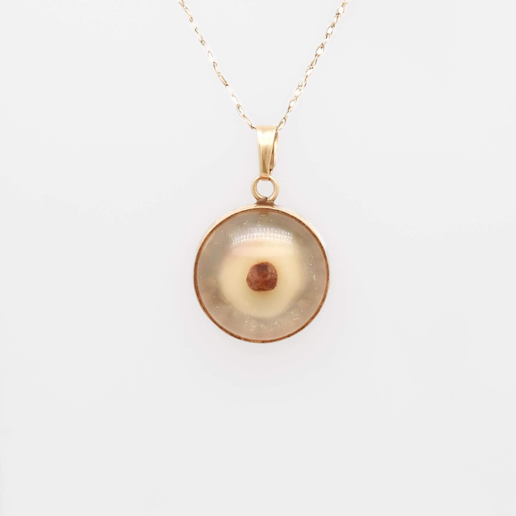 Rétro Charm religioso in oro 14K vintage con semi di senape per un braccialetto in vendita