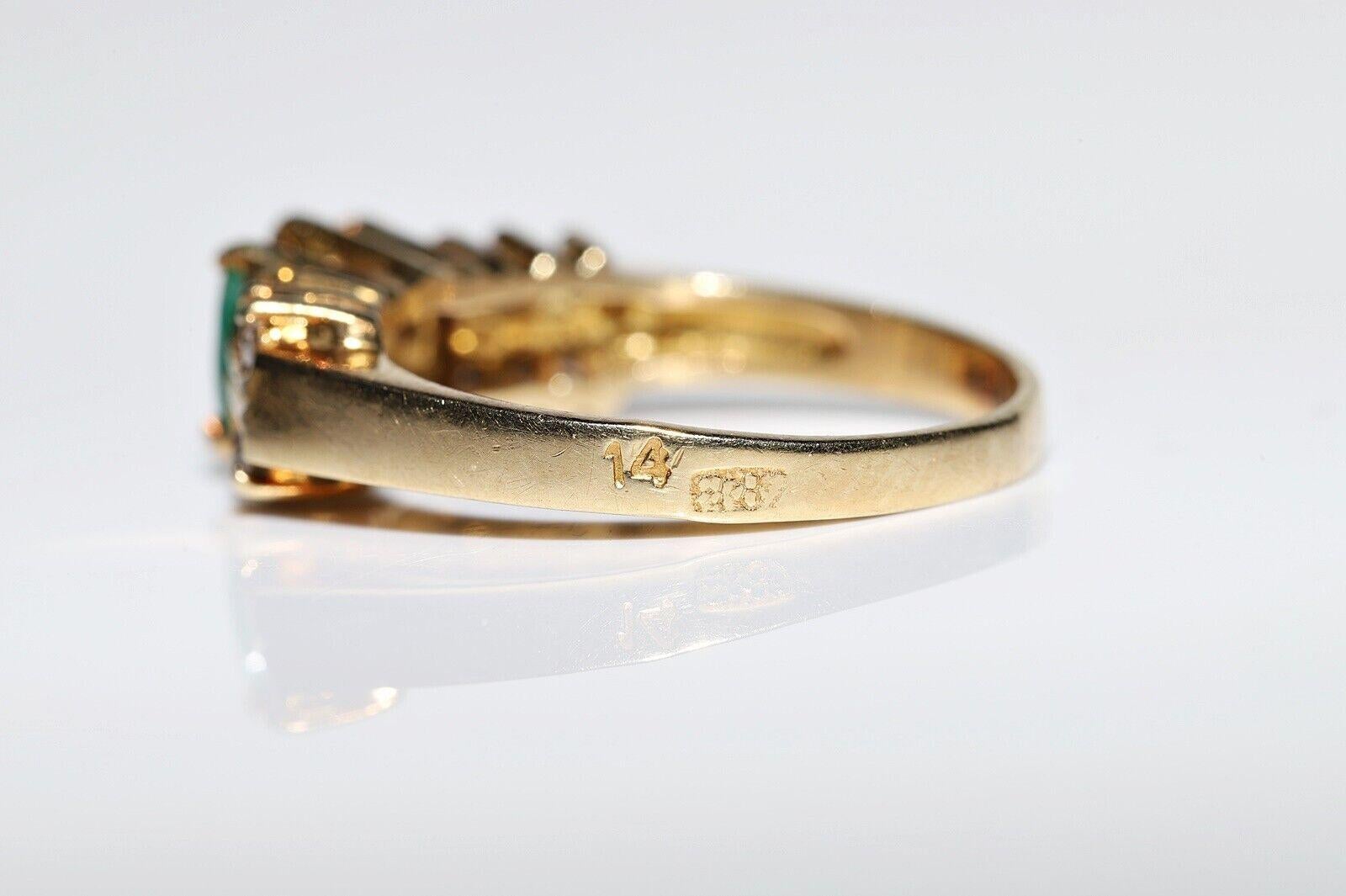 Ring aus 14 Karat Gold mit natürlichem Diamanten, Saphiren, Rubinen und Smaragden  im Zustand „Gut“ im Angebot in Fatih/İstanbul, 34
