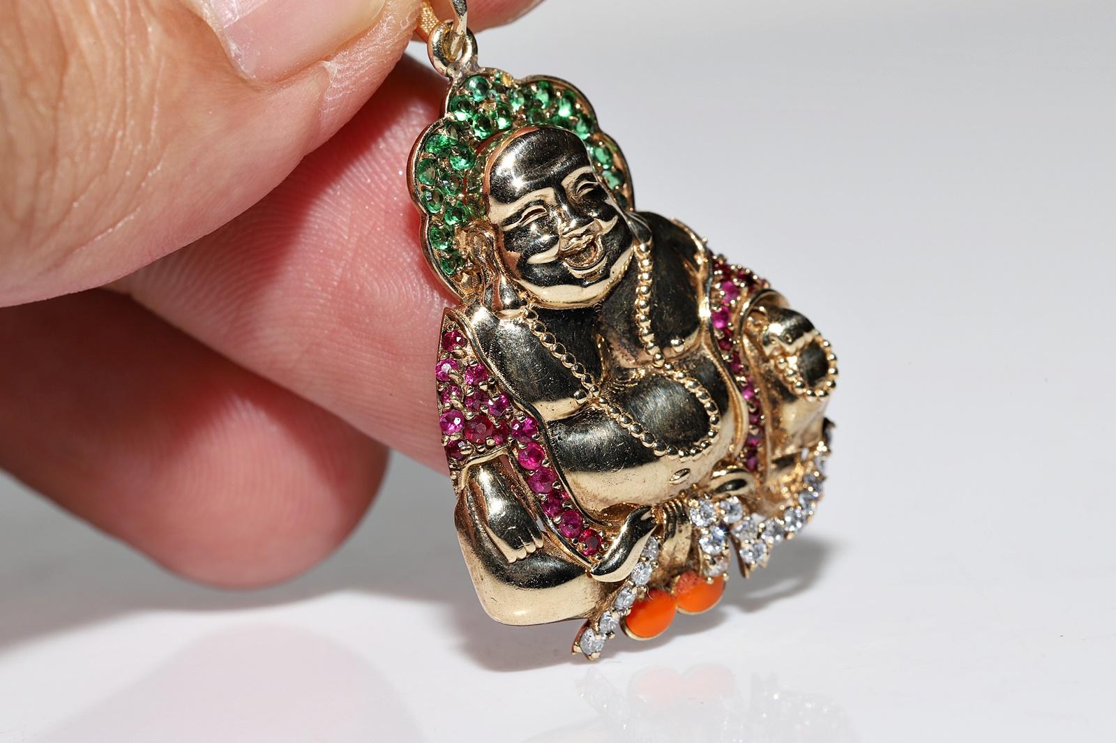 14k gold buddha pendant