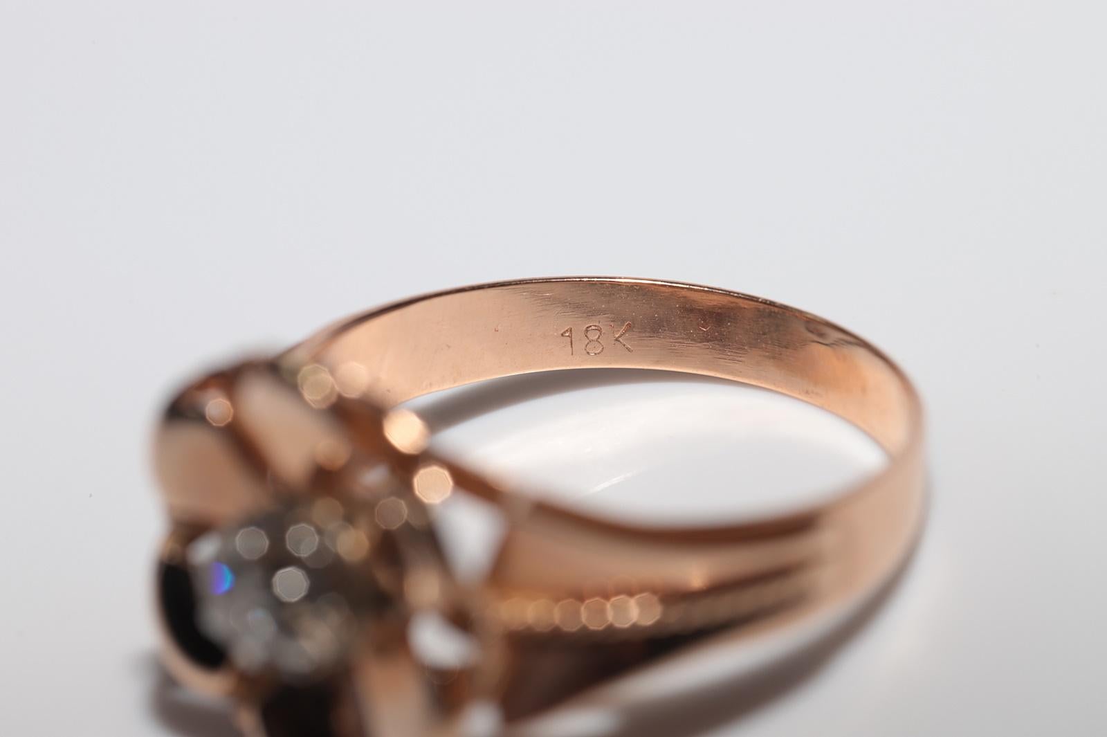 Vintage Solitär-Ring, 14 Karat Gold, natürlicher Diamant, dekoriert im Angebot 4
