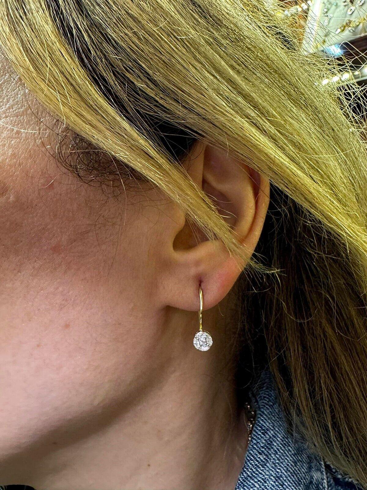 Orecchino da cocktail vintage in oro 14k con diamante naturale taglio marquise decorato in vendita 3
