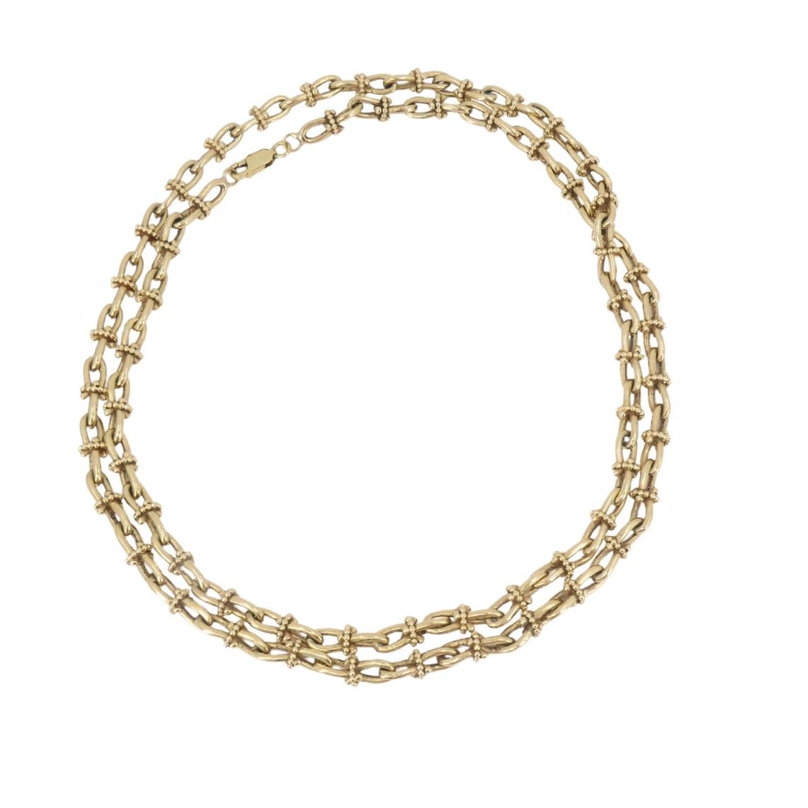 Vintage 14k Gold nautischen Kette Halskette Mariner Link Design im Zustand „Hervorragend“ im Angebot in Beverly Hills, CA