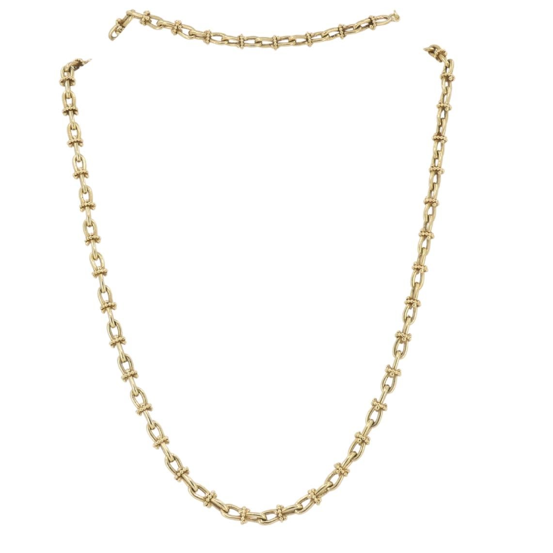 Collana a catena nautica in oro 14k vintage A Link di Marin