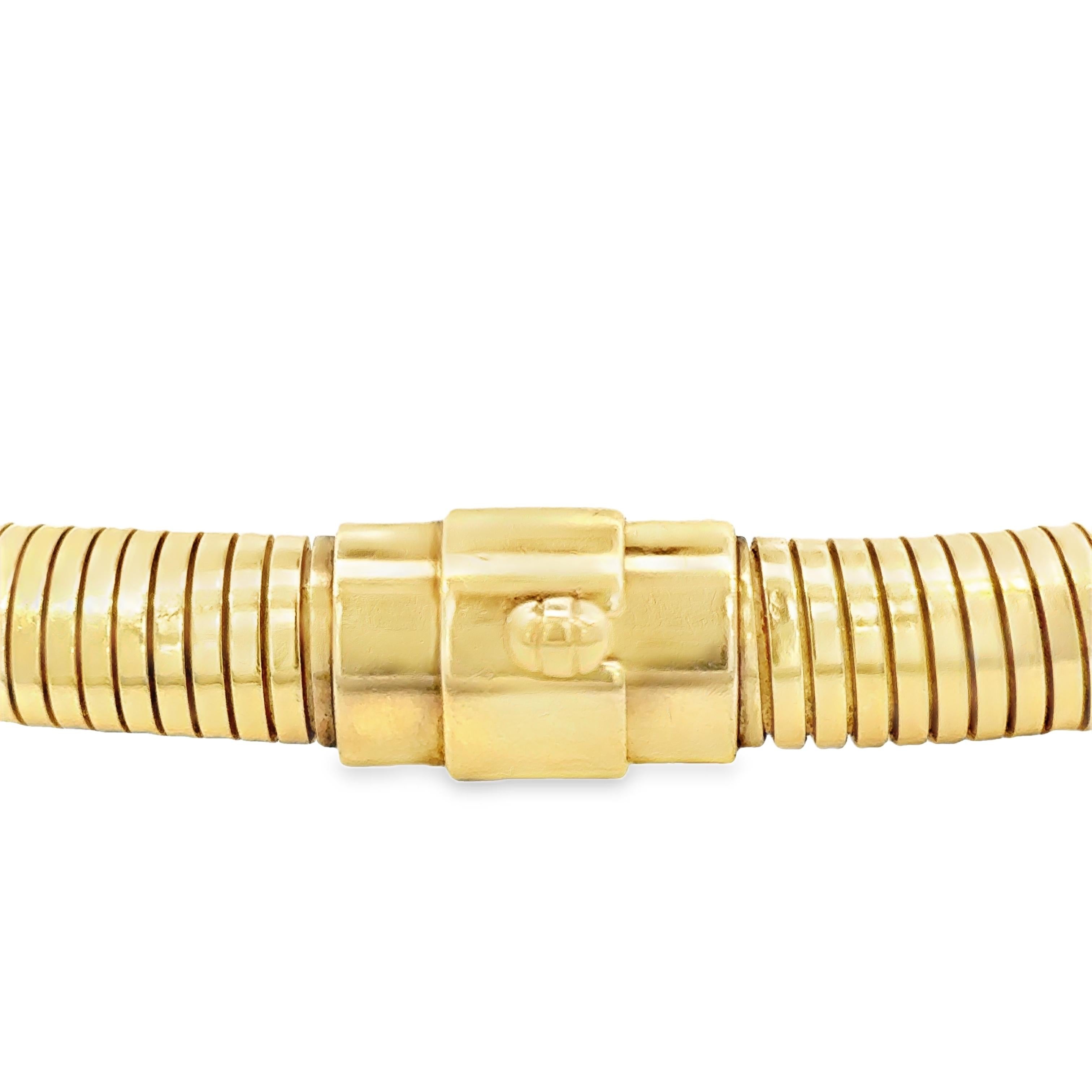 Featuring a sleek and flexible design, this stunning 16-inch 14k gold omega chain necklace adds a touch of sophistication to any outfit. Its polished finish ensures it catches the light beautifully, making it perfect for both everyday wear and