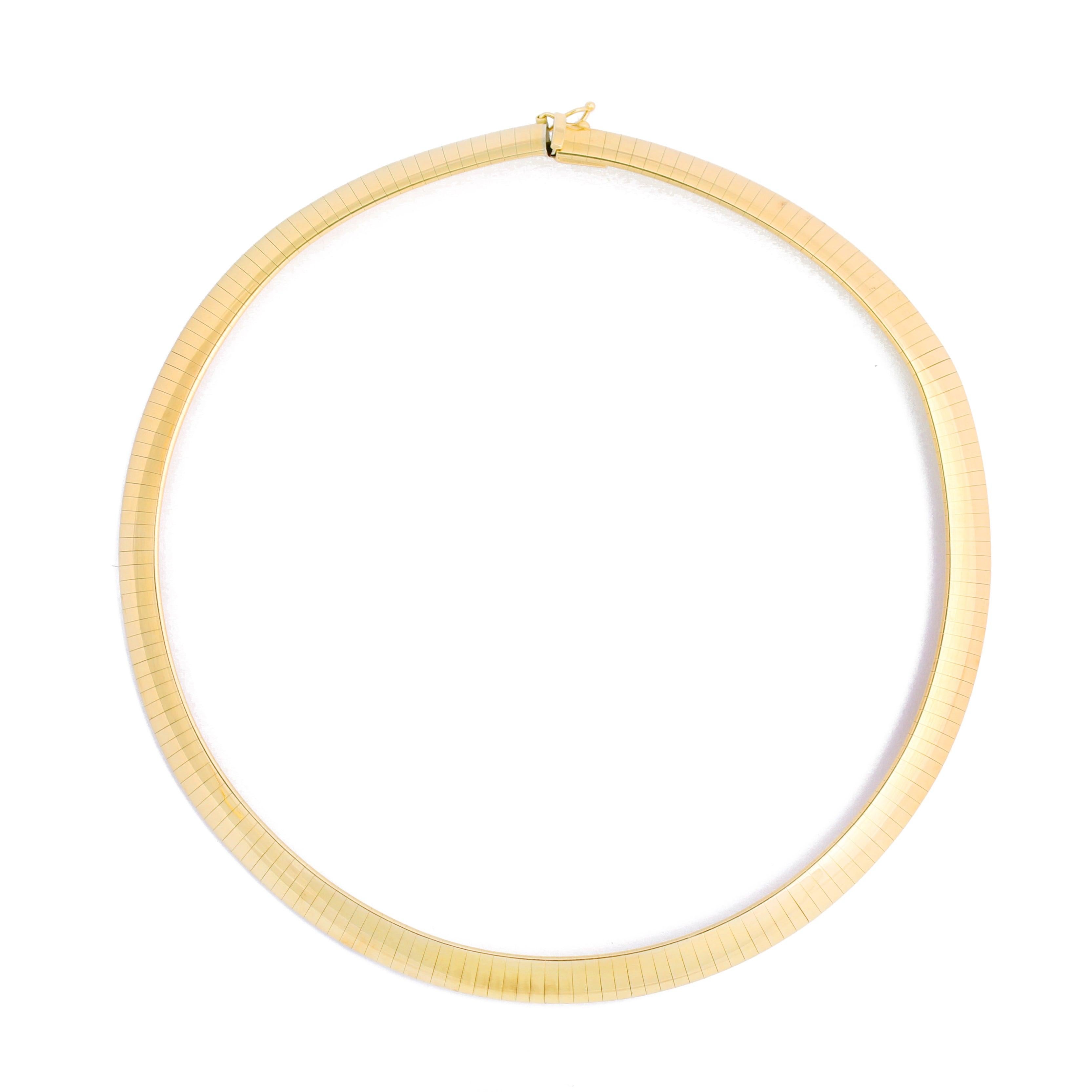 Vintage 14k Gold Omega Necklace For Sale 1