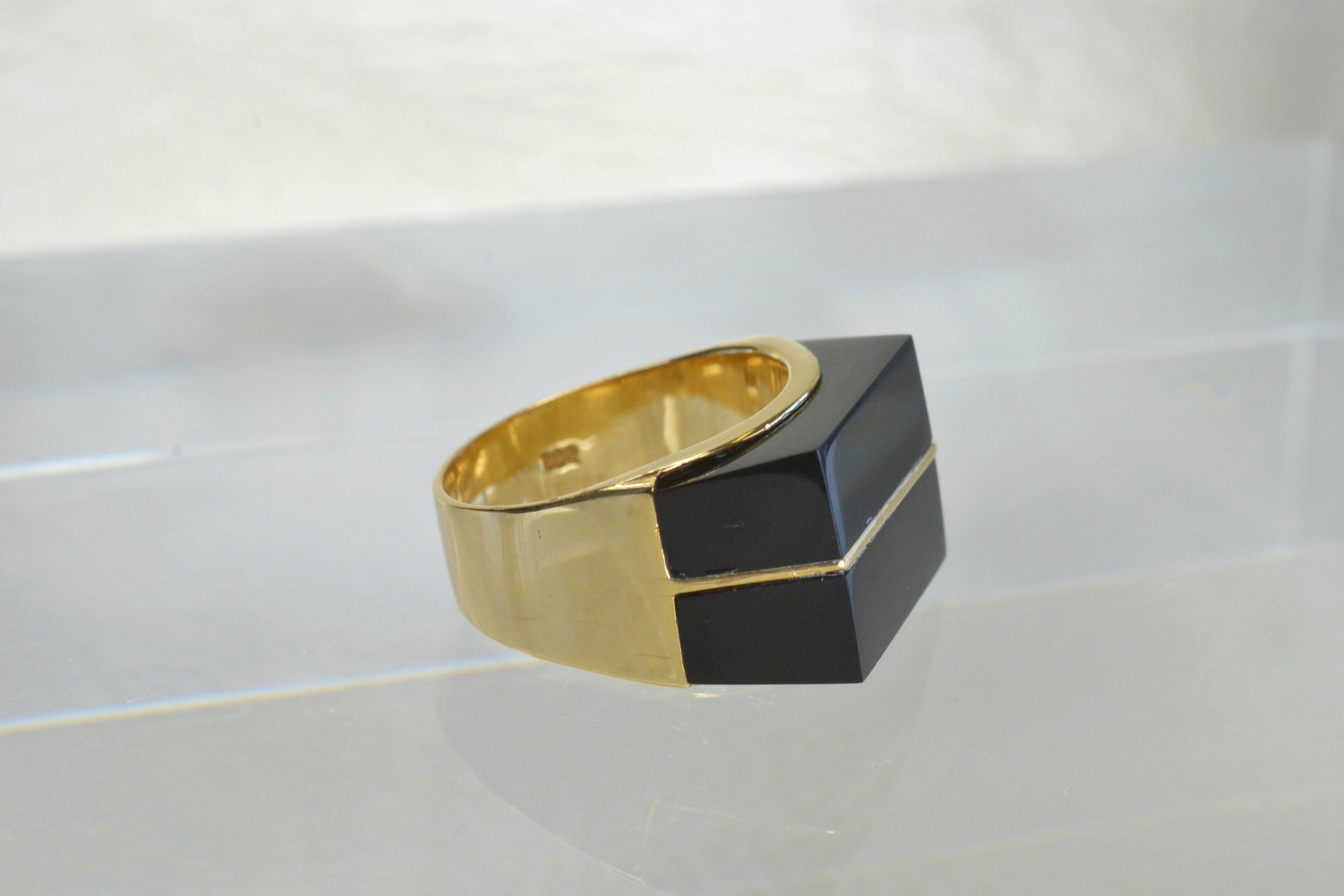 Vintage 14k Gold & Onyx Ring One-of-a-kind For Sale 1
