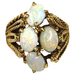 Vintage 14K Gold Opal Cluster Ring