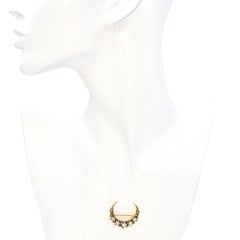 Vintage 14K Gold Opal Crescent Moon Brooch