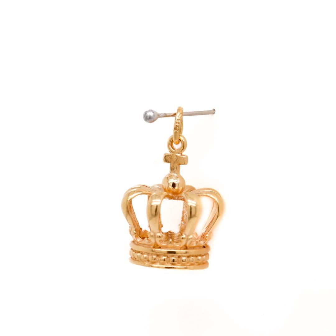 Vintage 14k Gold Openwork Crown Charm for a Charm Bracelet 6