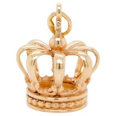 Vintage 14k Gold Openwork Crown Charm for a Charm Bracelet