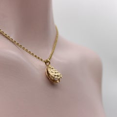 Charm d'huître vintage en or 14K avec perle