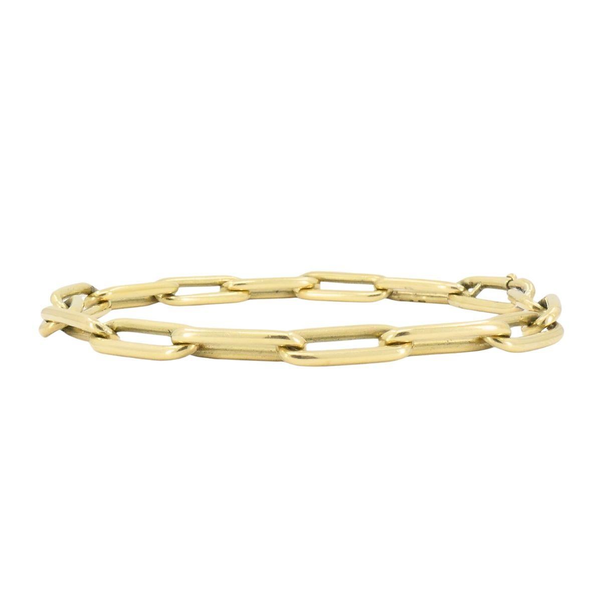 Bracciale vintage A Link con graffette in oro 14k in vendita 1