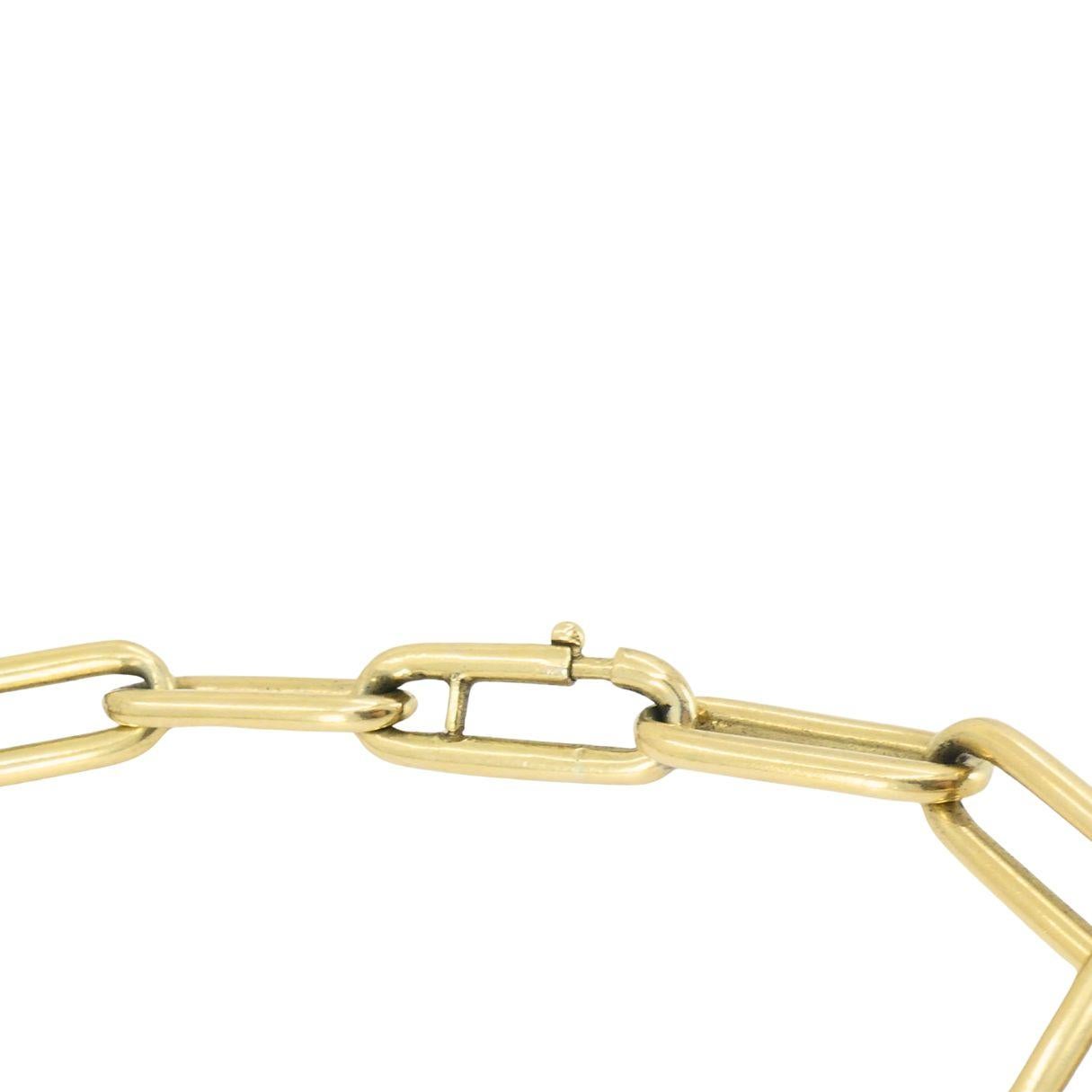 Bracciale vintage A Link con graffette in oro 14k in vendita 2