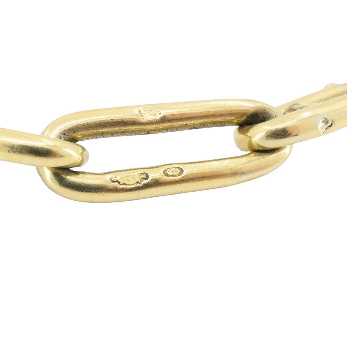 Bracciale vintage A Link con graffette in oro 14k in vendita 3
