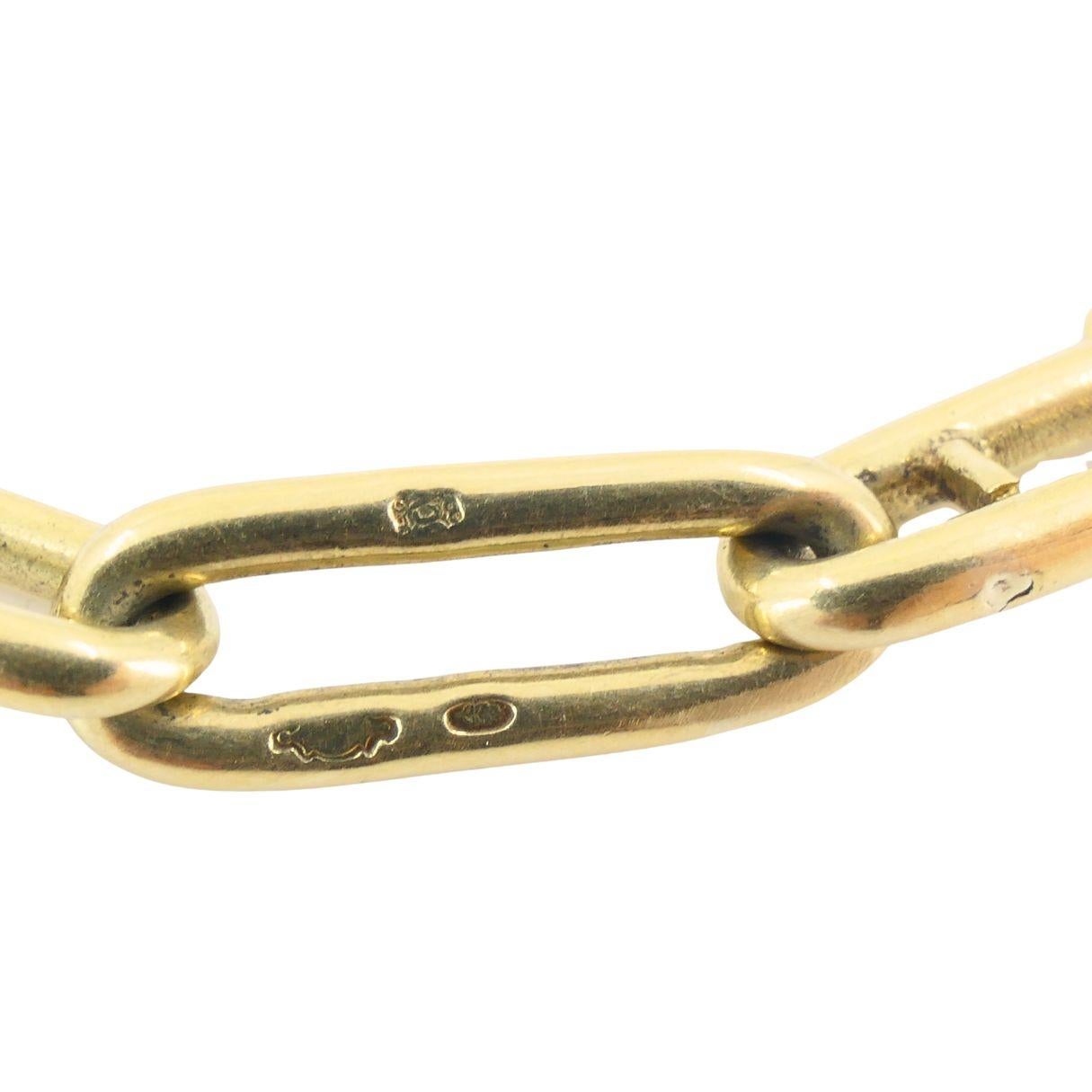 Bracciale vintage A Link con graffette in oro 14k in vendita 4