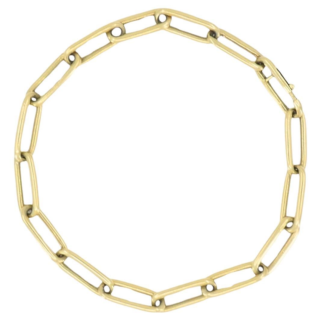 Bracciale vintage A Link con graffette in oro 14k in vendita