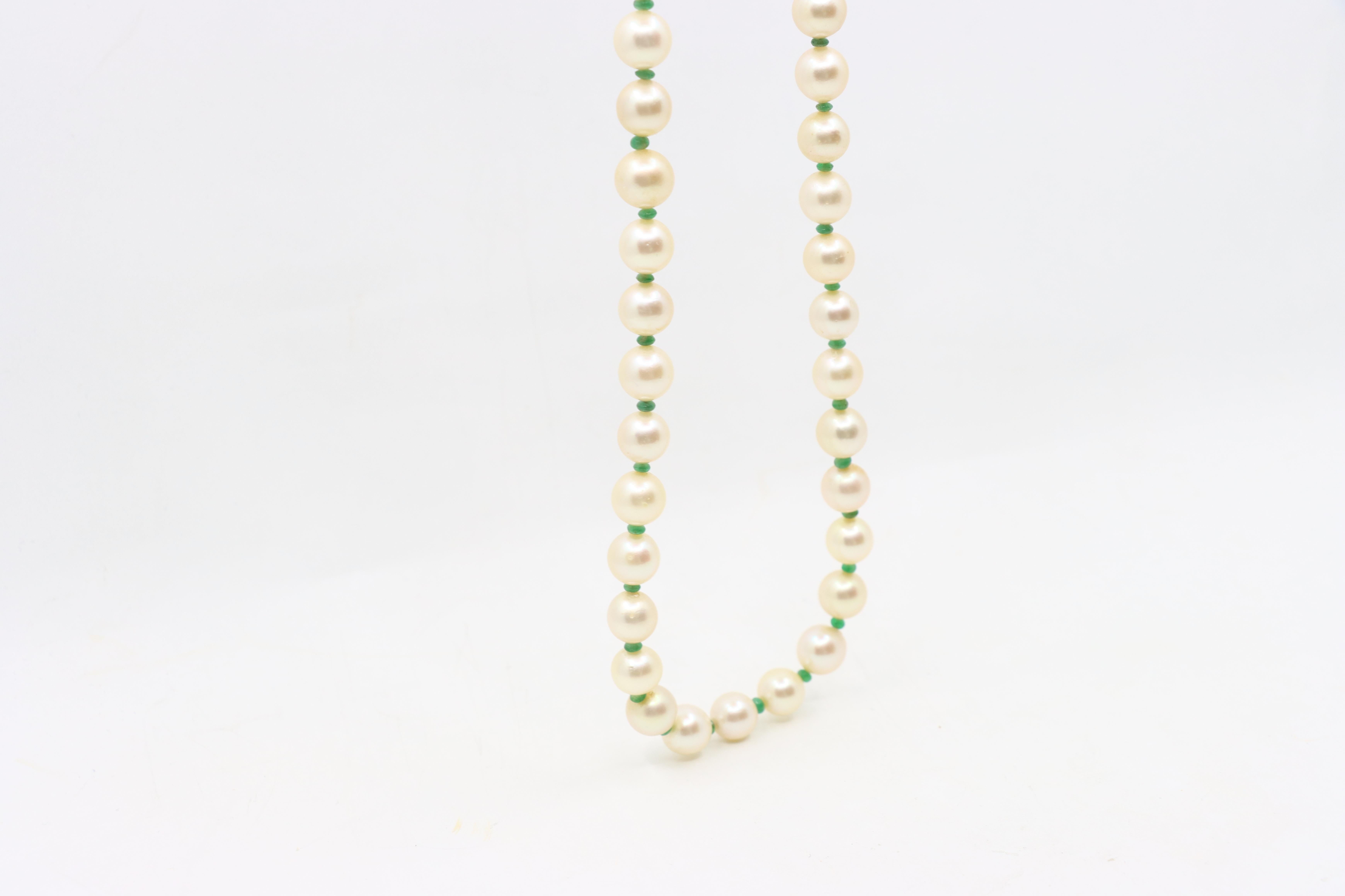 Vintage 14K Gold Pearl Long Necklace For Sale 10