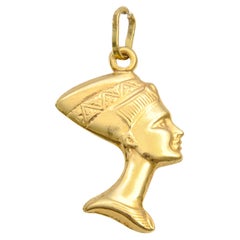 14 Karat Gold Pharaoh Nefertiti Charm-Anhänger