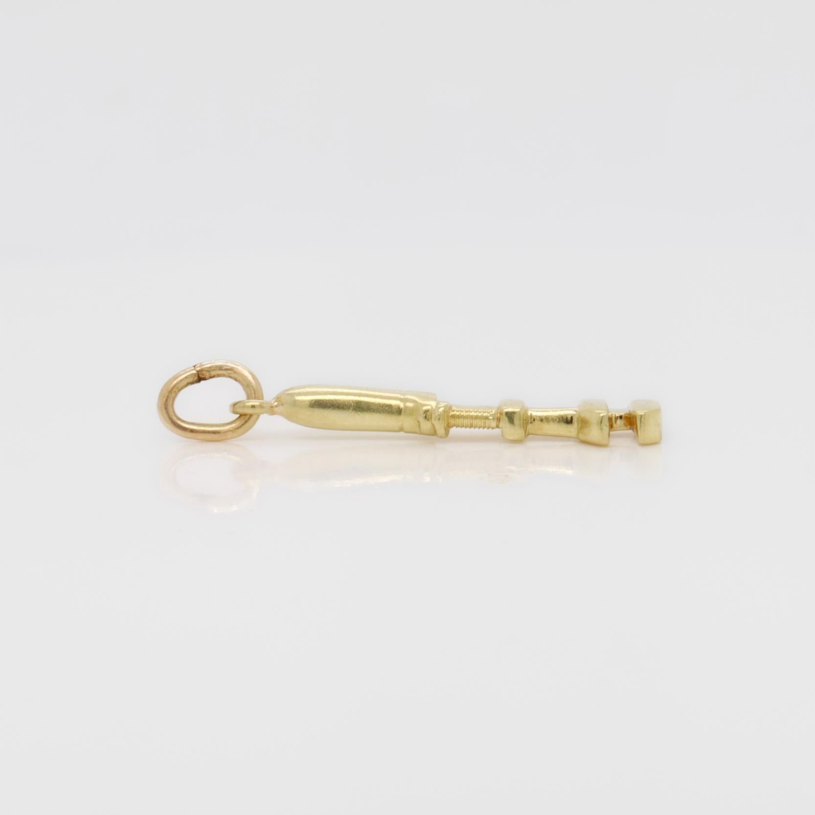 Vintage 14K Gold Pipe Wrench Charm for a Bracelet For Sale 3