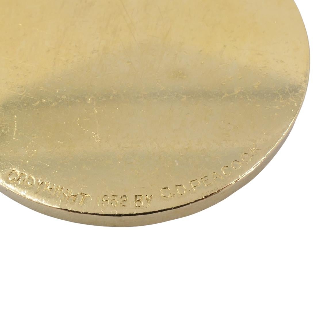 Vintage 14k Gold Fische Charme Anhänger Draht Halskette circa 1950er Jahre im Angebot 2