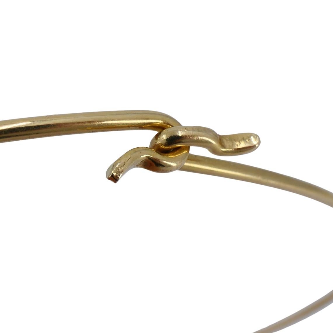 Vintage 14k Gold Fische Charme Anhänger Draht Halskette circa 1950er Jahre im Angebot 3