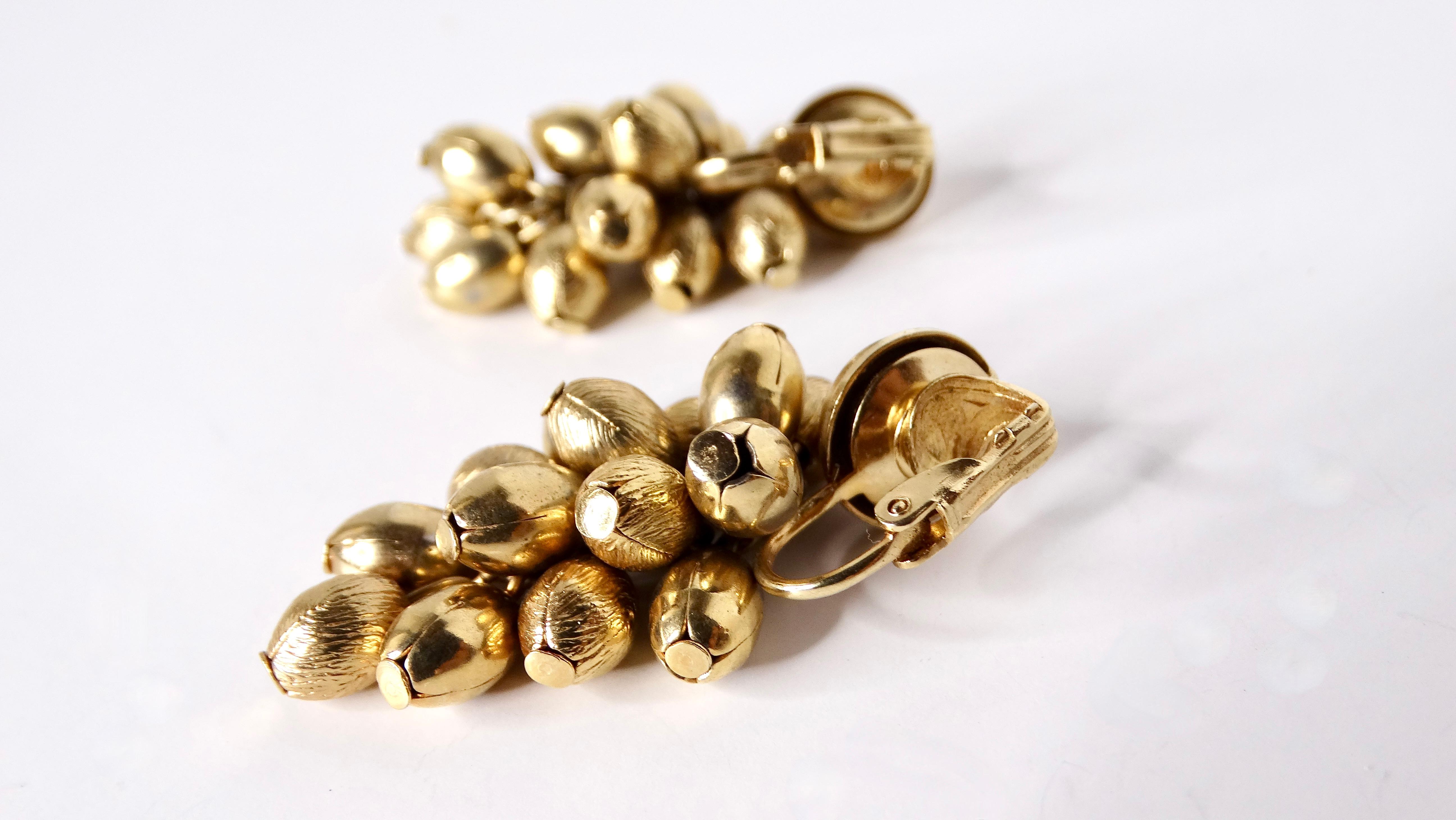 14k vergoldete Cluster-Perlen-Ohrringe, Vintage im Zustand „Gut“ im Angebot in Scottsdale, AZ