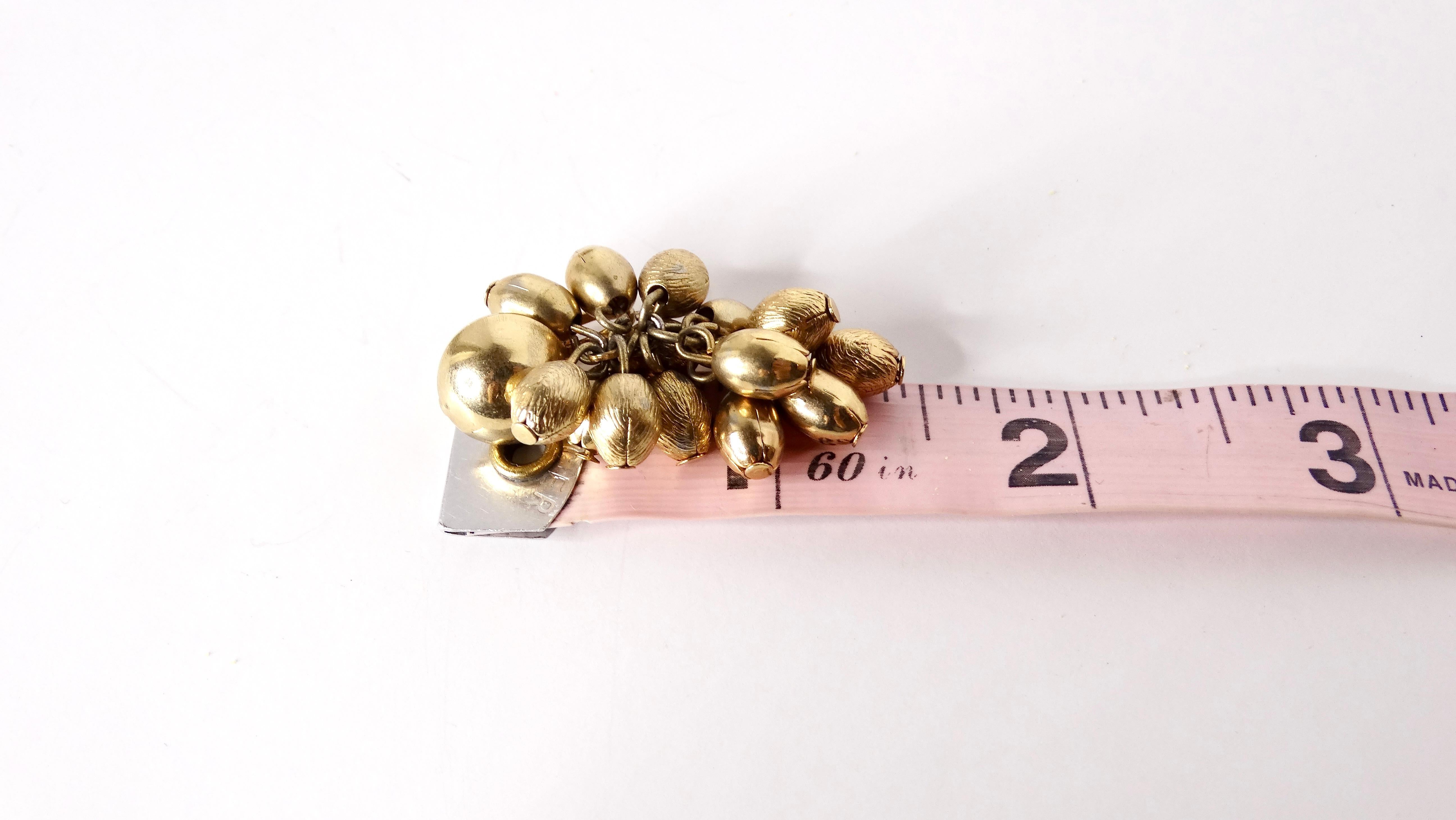 14k vergoldete Cluster-Perlen-Ohrringe, Vintage Damen im Angebot