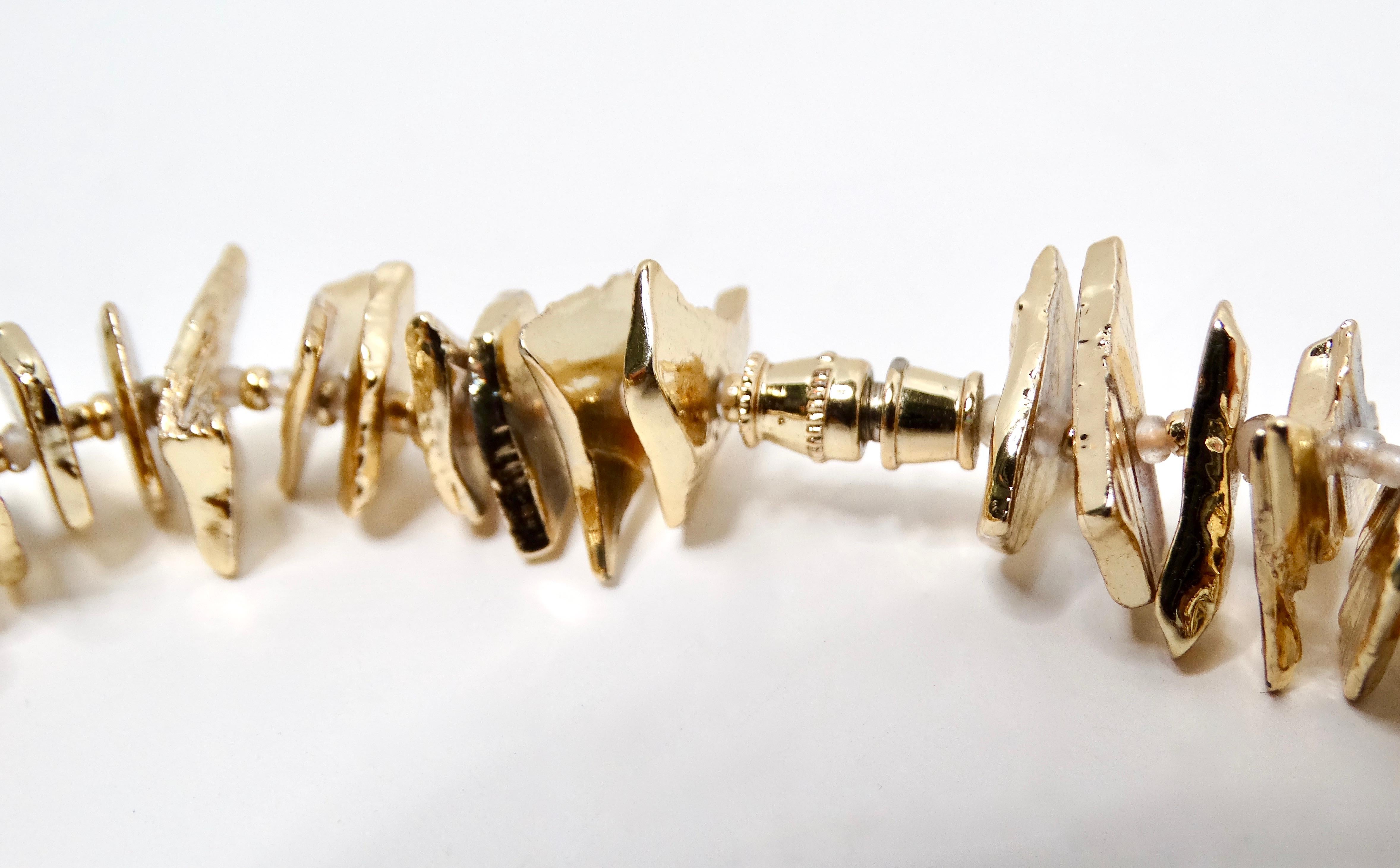 Collana stile conchiglia graduata placcata oro 14k vintage In condizioni buone in vendita a Scottsdale, AZ