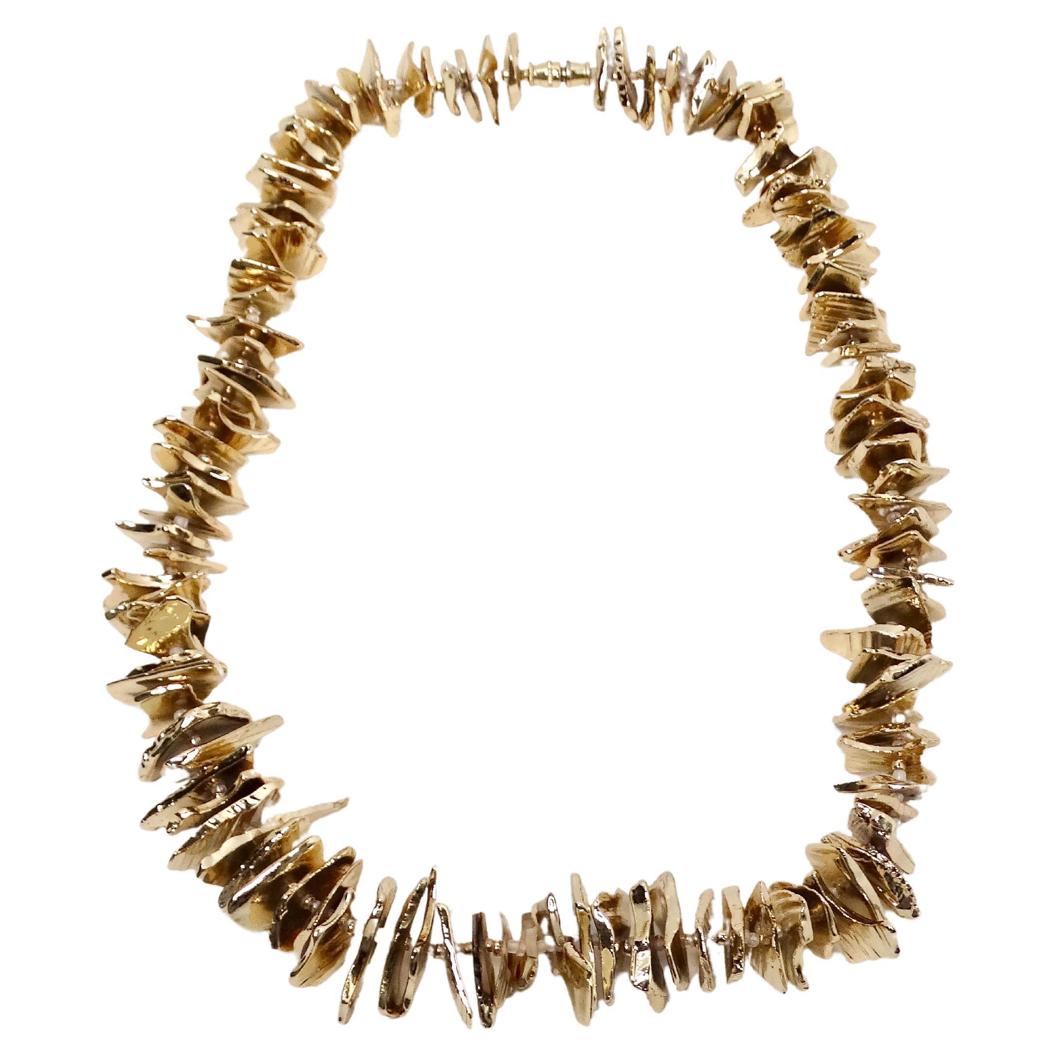 Collar Vintage Estilo Concha Graduado Chapado en Oro 14k