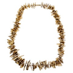 Vintage 14k Gold Plated Graduated Shell Style Necklace
