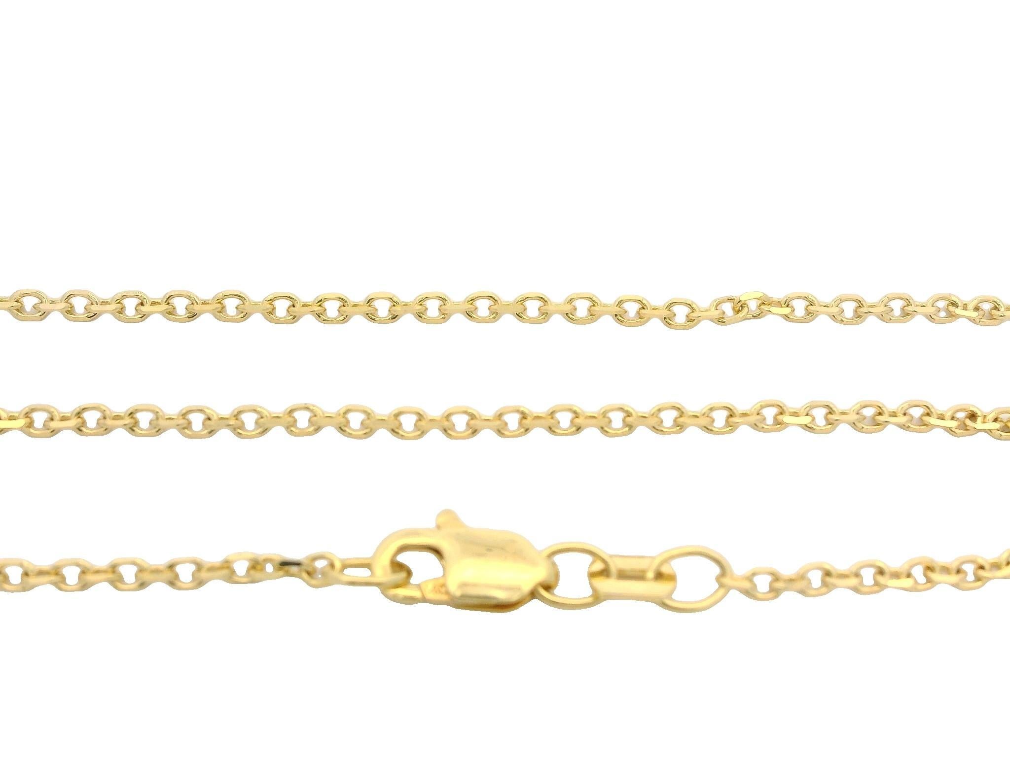 Vintage 14k Gold & Platinum Black Stone w/ Diamond Elongated Pendant Necklace For Sale 6