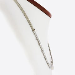 Vintage 14k Gold Platinum Diamond Chain w/ Opal Ruby Swan Charm Pendant Necklace