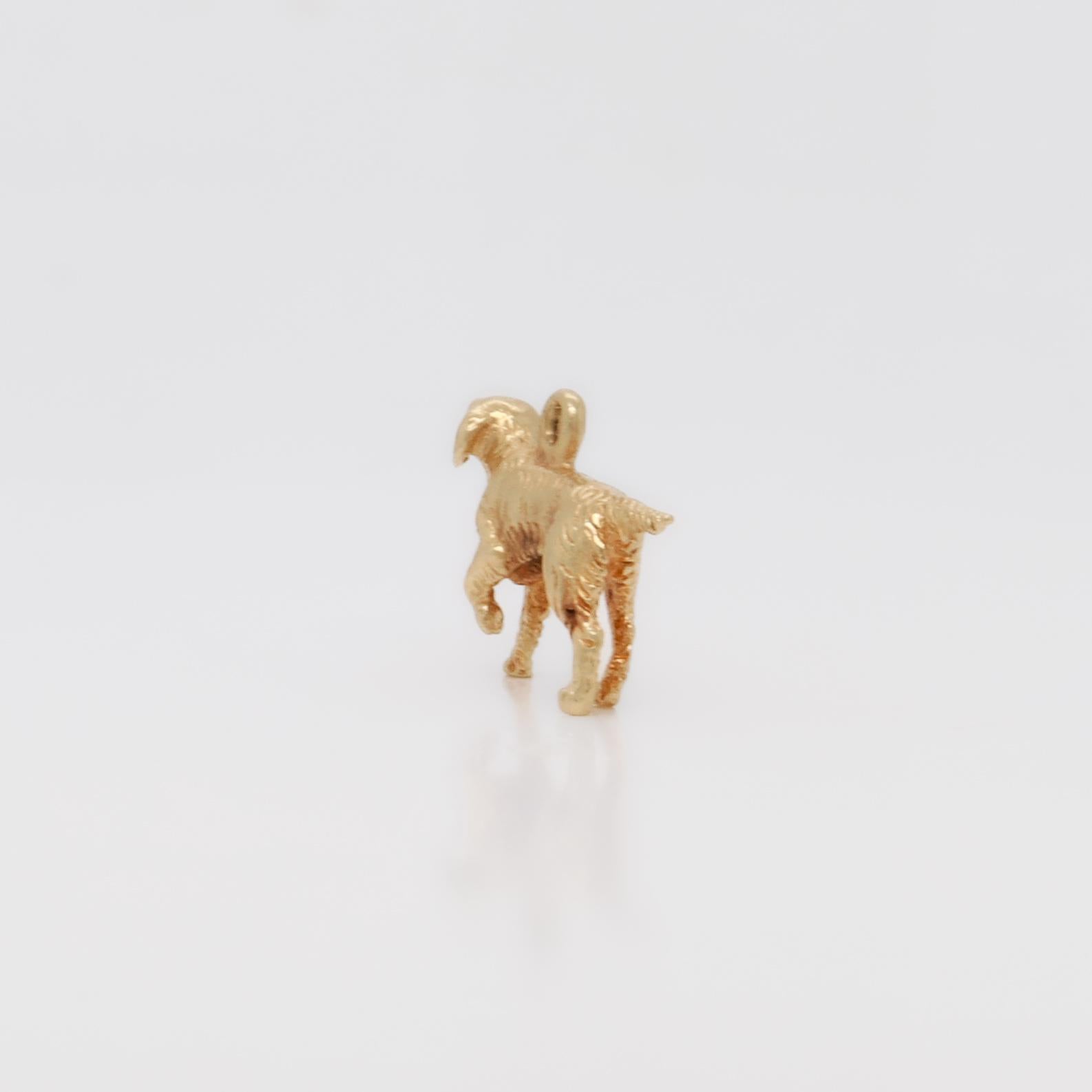  Breloque chien pointu vintage en or 14 carats pour bracelet Unisexe 