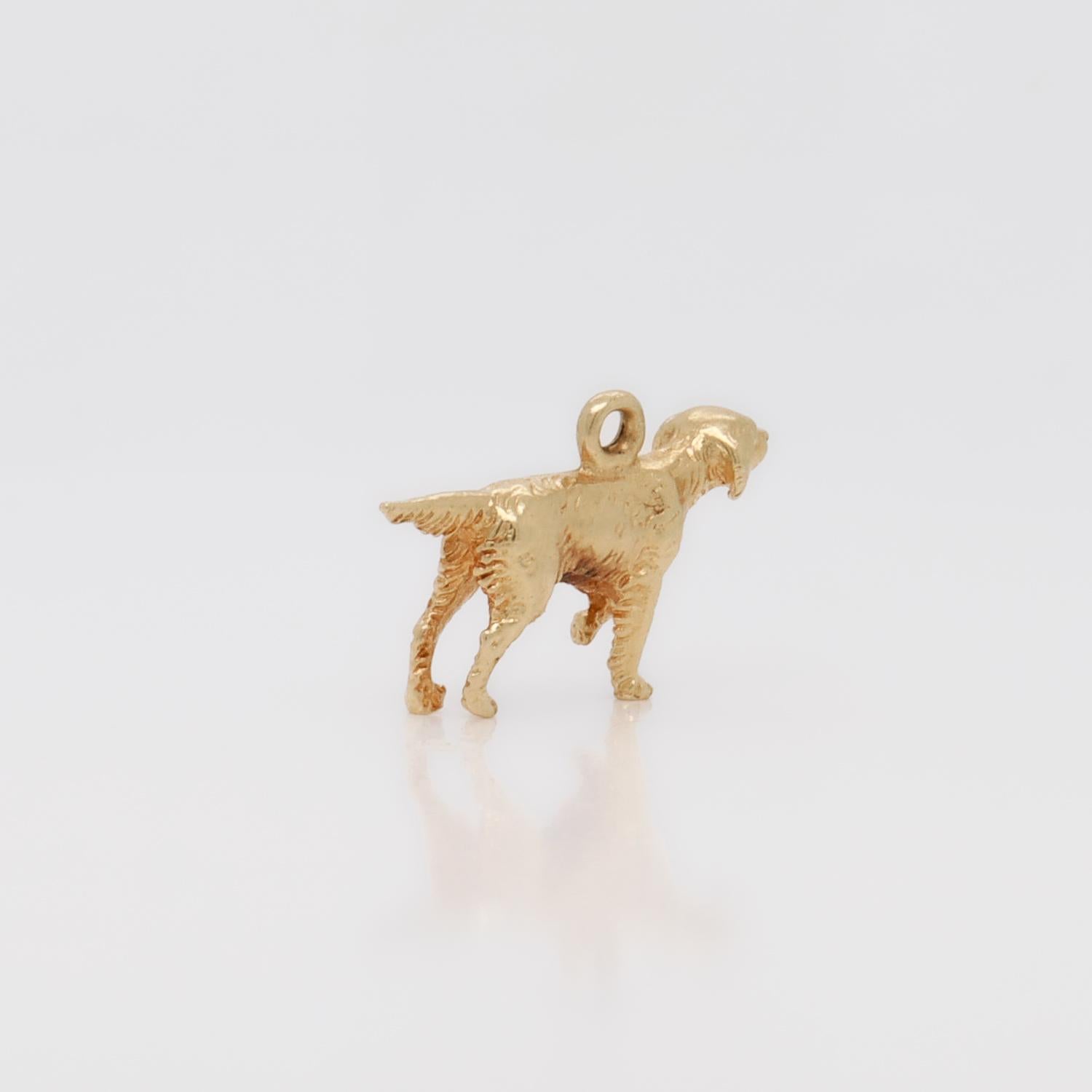 Breloque chien pointu vintage en or 14 carats pour bracelet 1