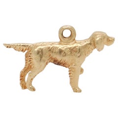 Vintage 14K Gold Pointing Dog Charm for a Bracelet