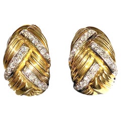 Vintage 14K Gold Diamond Earrings