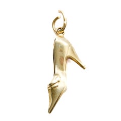 Vintage 14K Gold Pump High Heel Shoe Charm