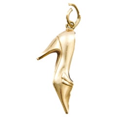 Vintage 14K Gold Pump High Heel Shoe Charm