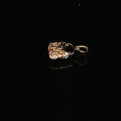 Vintage 14K Gold Purse Handbag Charm Garnet Diamond Pendant 3D Estate 1.9g