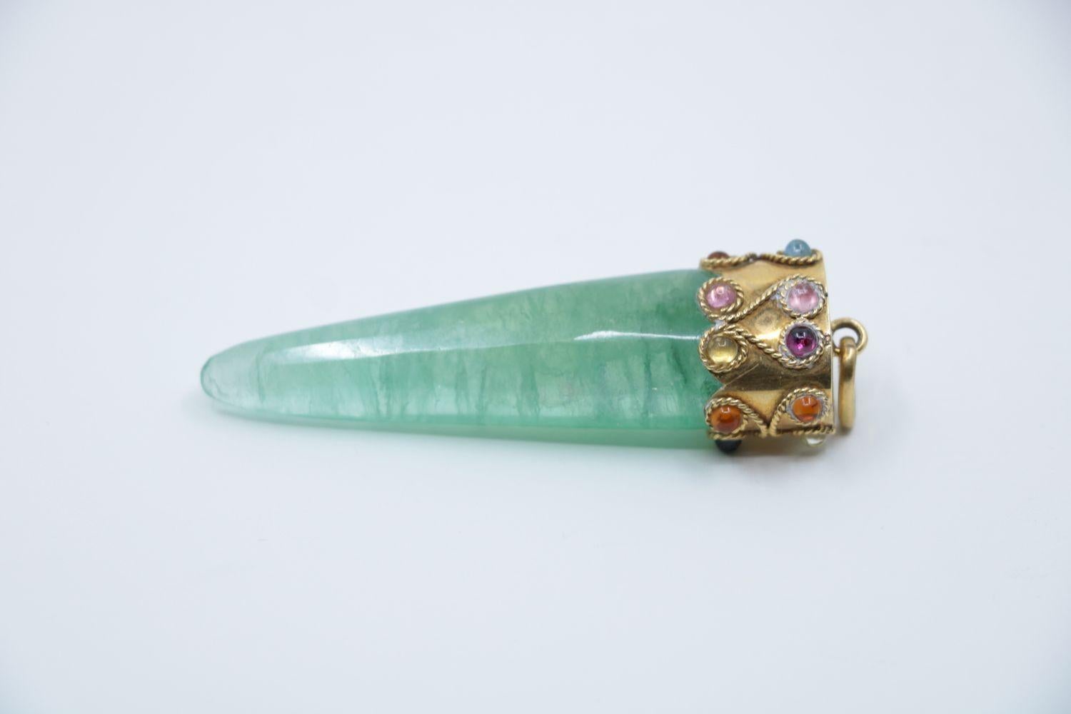 Ciondolo in quarzo d'oro 14K vintage in vendita 2