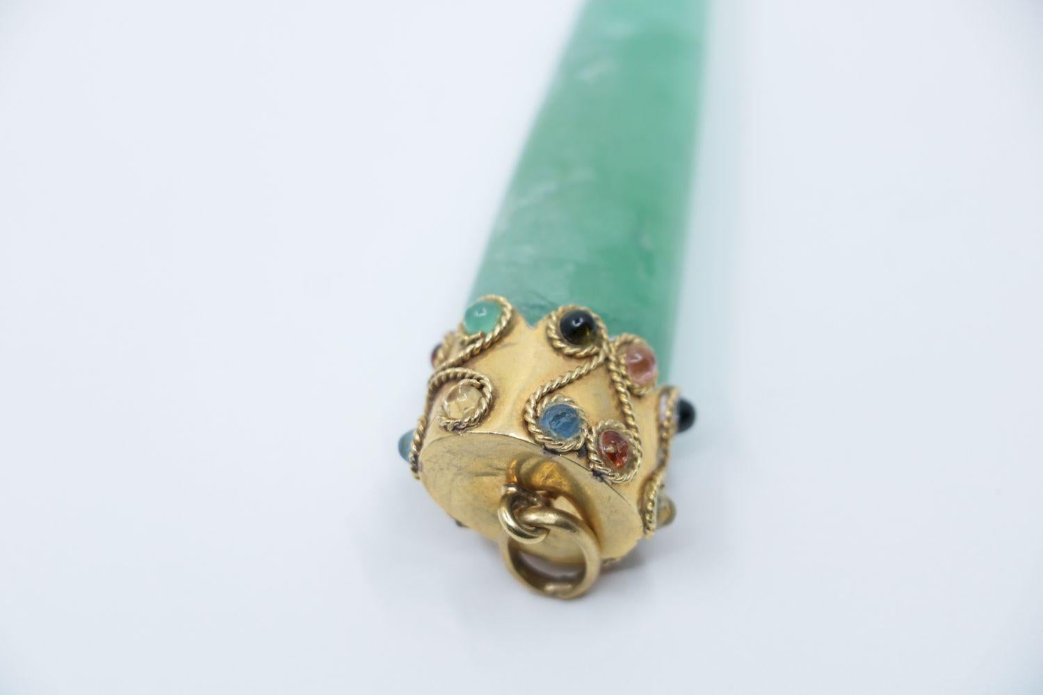 Ciondolo in quarzo d'oro 14K vintage in vendita 3