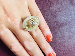 Vintage 14k Gold Quartz Ring with Diamonds One-of-a-kind