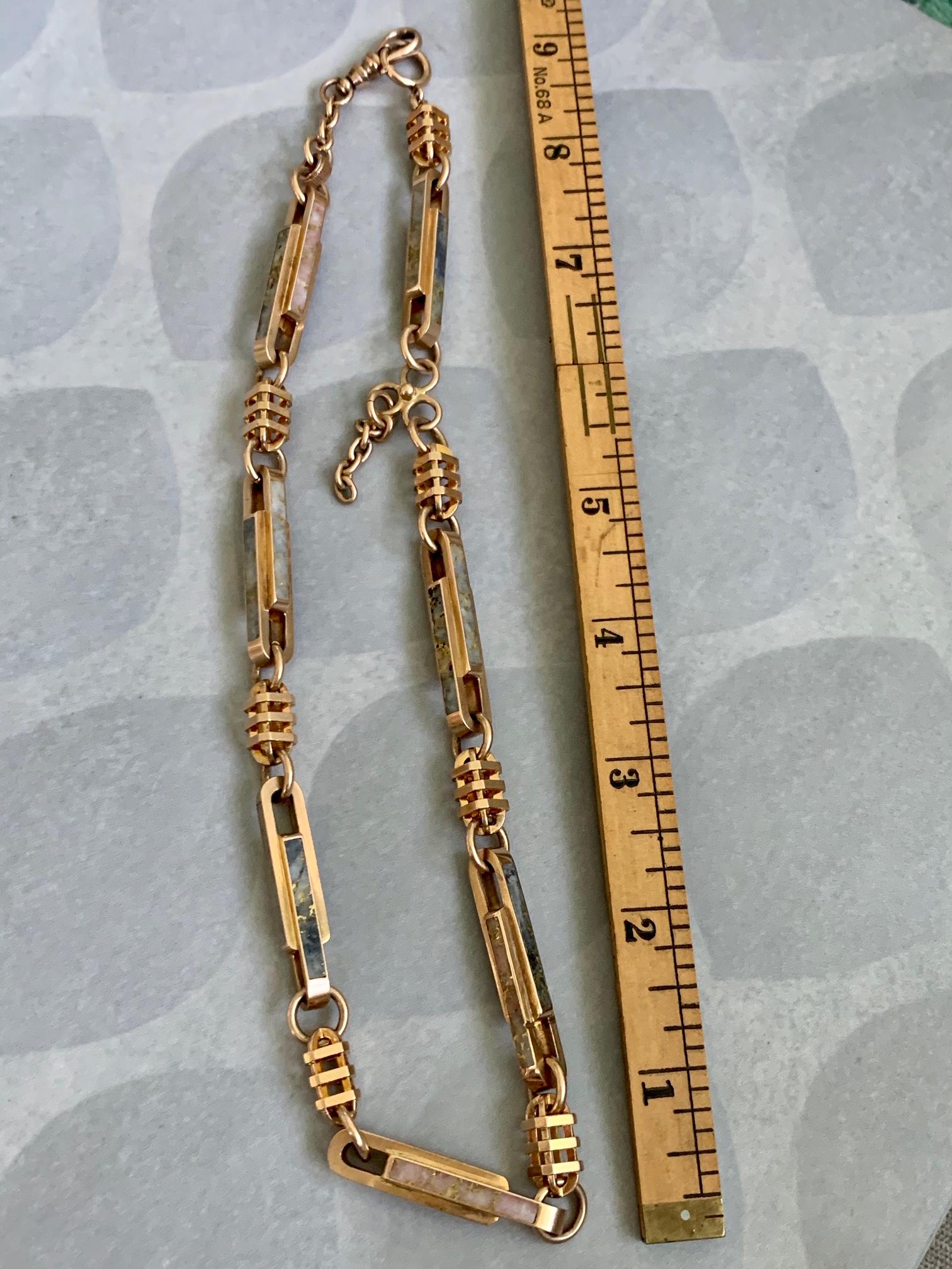 Vintage 14 Karat Gold Quartz Watch Chain In Excellent Condition In St. Louis Park, MN